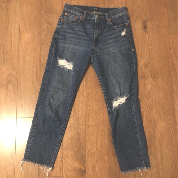 Gap - Distressed Mom Jeans, gently used, 28 waist - Picture 1 of 3